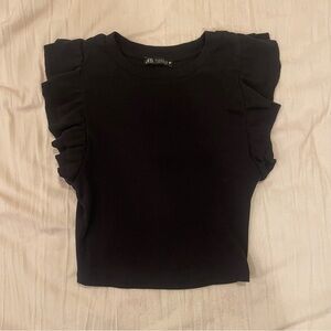 Black Ruffle Zara Top